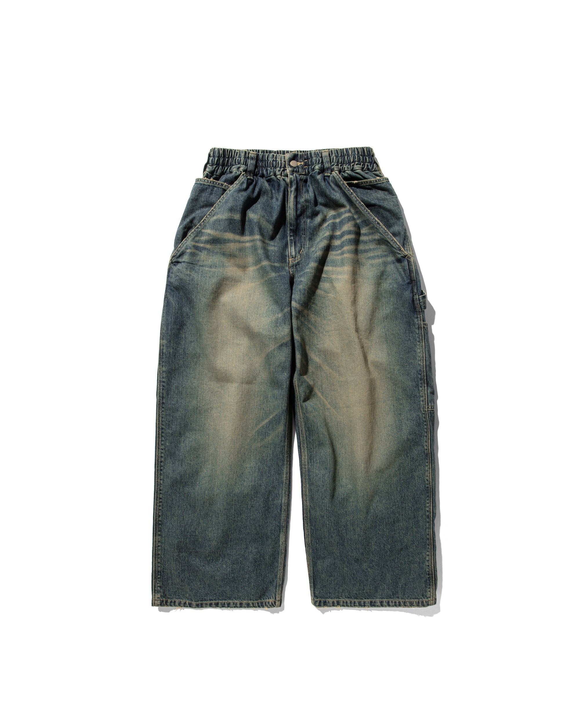 【3.8 SAT 20:00- IN STOCK】VINTAGE DYED SELVEDGE DENIM WORKER PANTS (VINTAGE INDIGO)