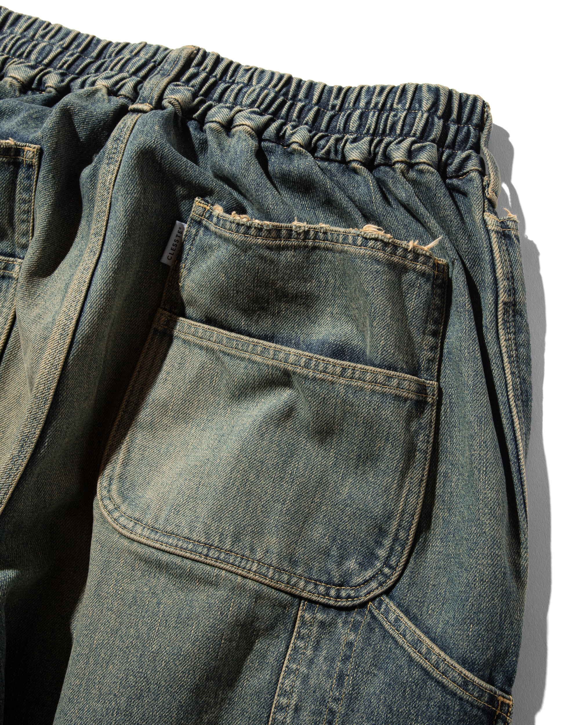 【3.8 SAT 20:00- IN STOCK】VINTAGE DYED SELVEDGE DENIM WORKER PANTS (VINTAGE INDIGO)