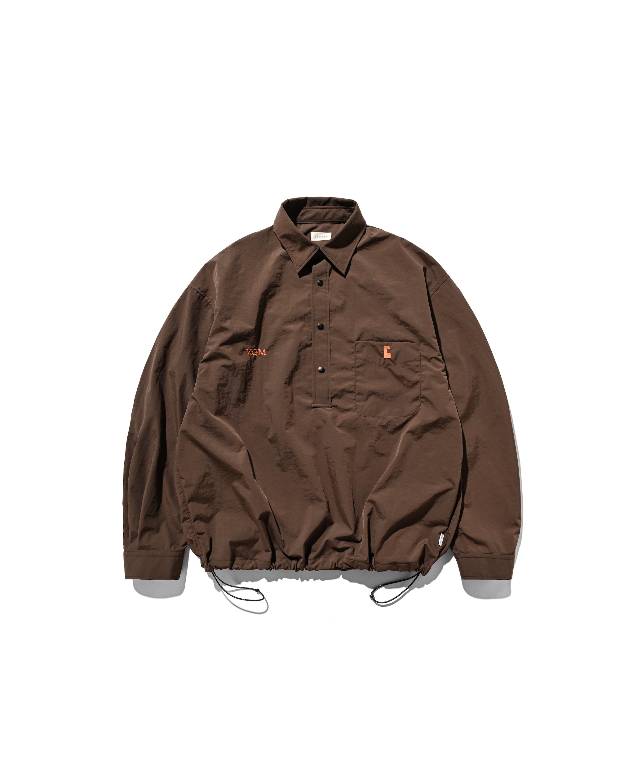 【10.15 WED 20:00- IN STOCK】WATER REPELLENT NYLON CITY UNIFORM L/S PULLOVER SHIRT FOR YGM (BROWN×ORANGE)