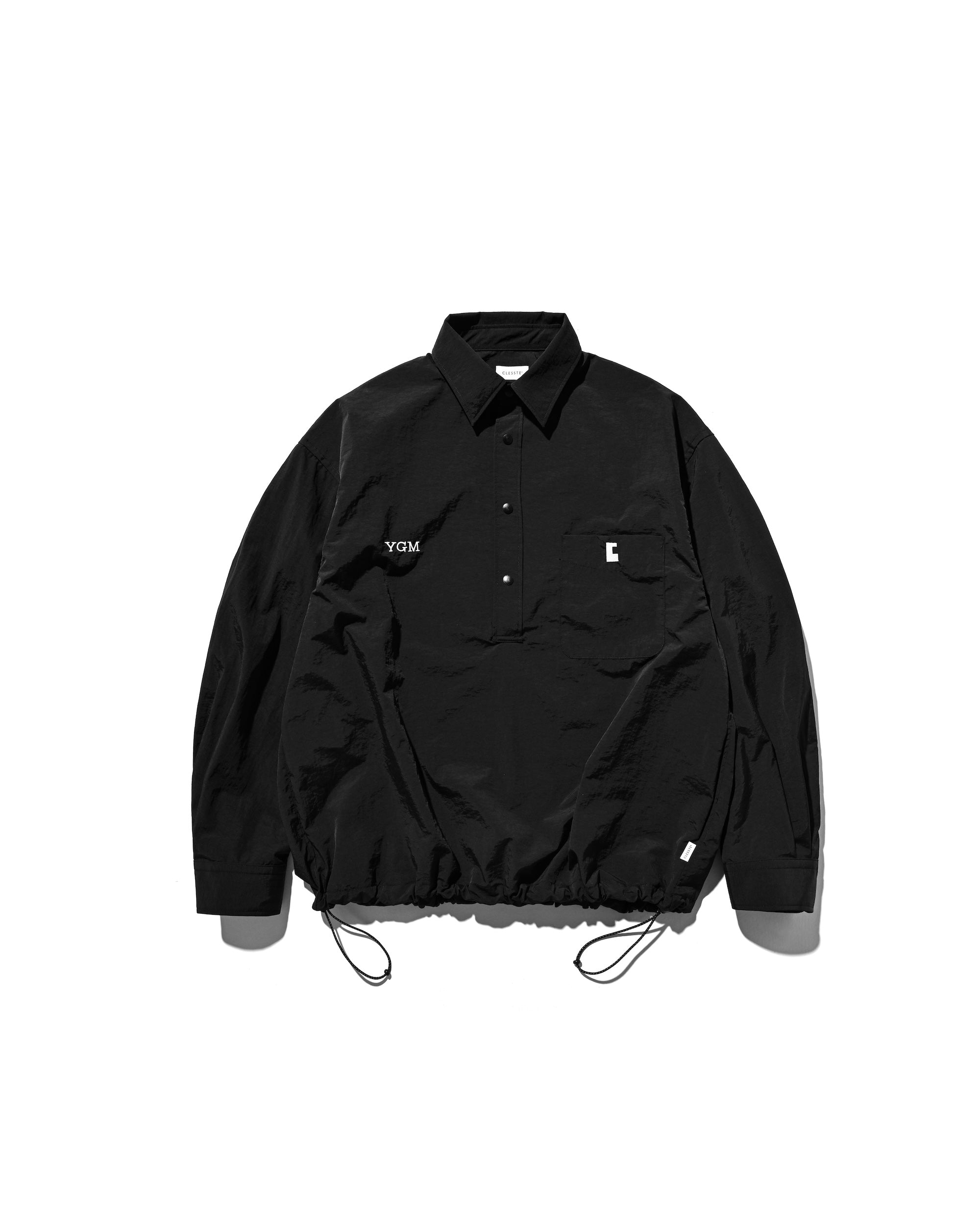 【10.15 WED 20:00- IN STOCK】WATER REPELLENT NYLON CITY UNIFORM L/S PULLOVER SHIRT FOR YGM (BLACK×WHITE)