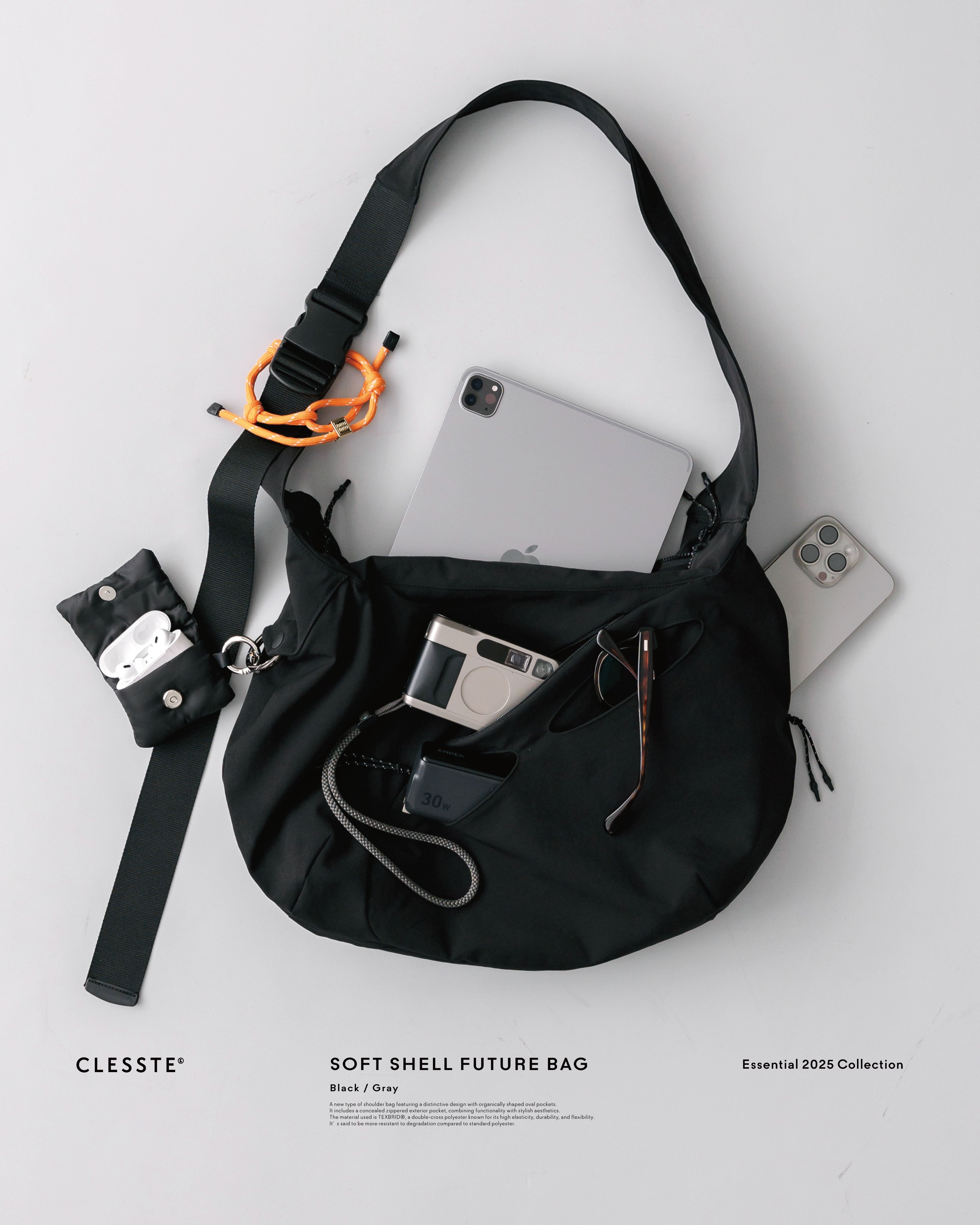 CLESSTE ショルダーバッグ 黒 soft_shell_future_bag2.jpg?v=