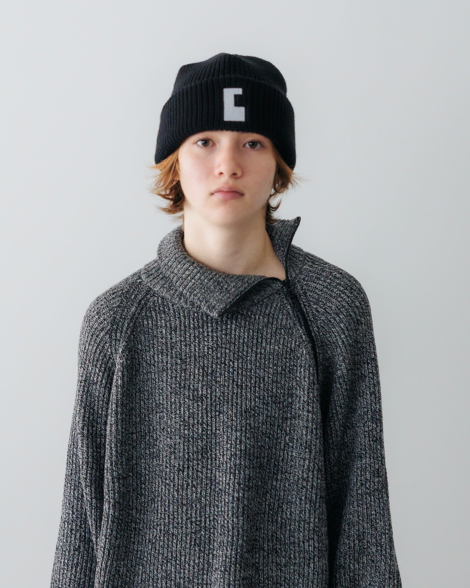 FINE WOOL ZIP KNIT PULLOVER